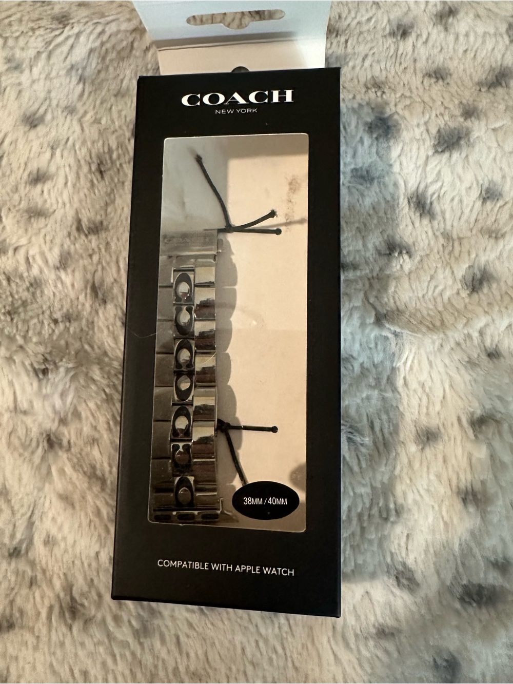 NWT COACH New York Silver Metal Link Apple Watch Band - 38/40mm